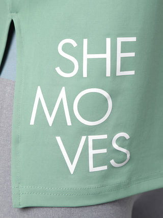 MKH Women Sea Green Lightweight Gym Activity T-Shirt for Outdoor Wear