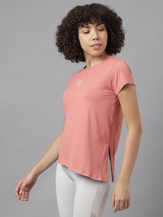MKH Women Pink Breathable Sportswear T-Shirt for Running Training