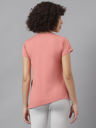 MKH Women Pink Breathable Sportswear T-Shirt for Running Training