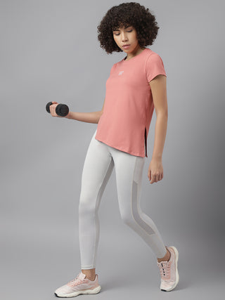 MKH Women Pink Breathable Sportswear T-Shirt for Running Training