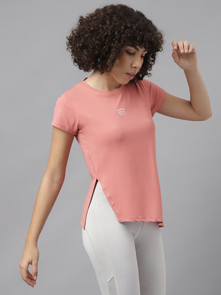 MKH Women Pink Breathable Sportswear T-Shirt for Running Training