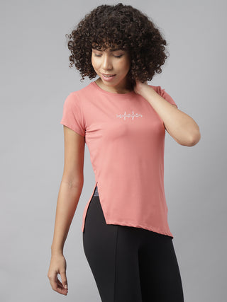 INHALE EXHALE WOMEN PINK DRI-FIT RELAXED FIT T-SHIRT