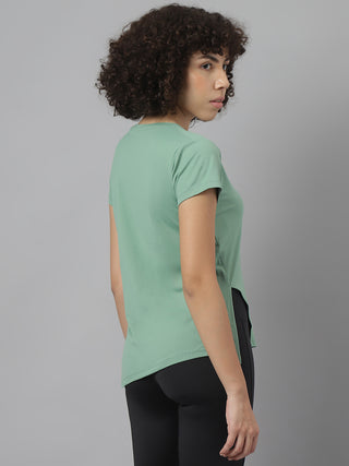 MKH Women Sea Green Comfortable Workout Wear T-Shirt for Outdoor Activity