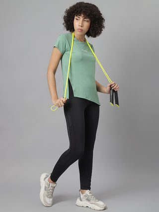 MKH Women Sea Green Comfortable Workout Wear T-Shirt for Outdoor Activity