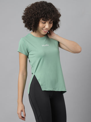 MKH Women Sea Green Comfortable Workout Wear T-Shirt for Outdoor Activity