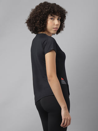 MKH Women Black Flexible Outdoor Activity T-Shirt for Running