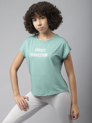 MKH Women Green AirTrack Workout Performance T Shirt
