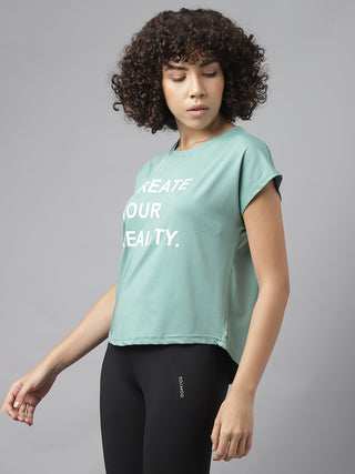 MKH Women Sea Green FreshStride Sports Fitness Top