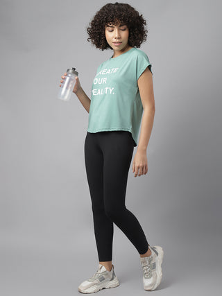 MKH Women Sea Green FreshStride Sports Fitness Top