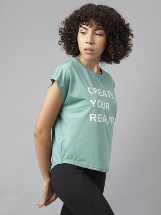 MKH Women Sea Green FreshStride Sports Fitness Top