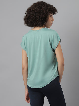 MKH Women Sea Green VelocityTrack Fitness T-Shirt