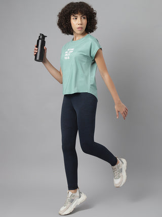 MKH Women Sea Green VelocityTrack Fitness T-Shirt