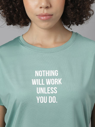 MKH Women Sea Green VelocityTrack Fitness T-Shirt