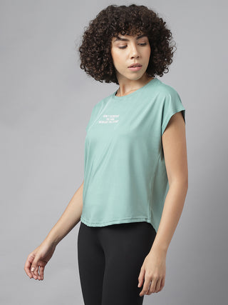 MKH Women Sea Green FlexSprint Outdoor Gym T-Shirt