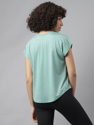 MKH Women Sea Green FlexSprint Outdoor Gym T-Shirt