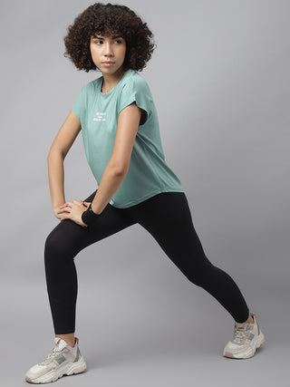 MKH Women Sea Green FlexSprint Outdoor Gym T-Shirt
