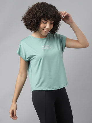 MKH Women Sea Green FlexSprint Outdoor Gym T-Shirt