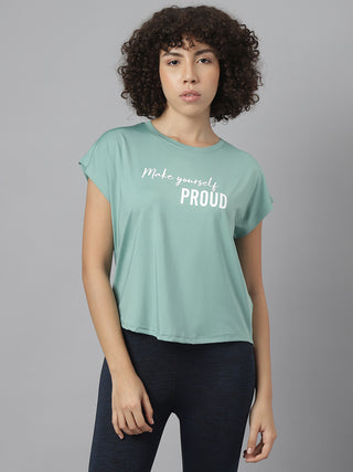 MKH Women Sea Green SwiftDynamic Sports Workout T-Shirt