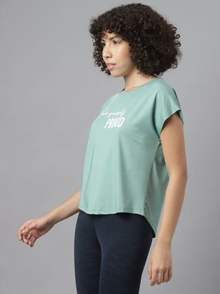 MKH Women Sea Green SwiftDynamic Sports Workout T-Shirt