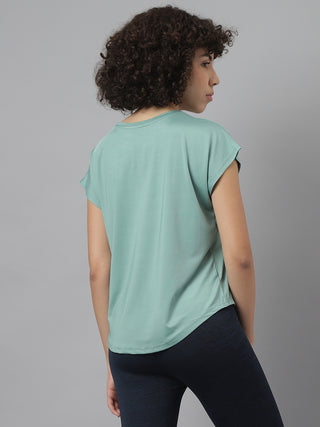 MKH Women Sea Green SwiftDynamic Sports Workout T-Shirt