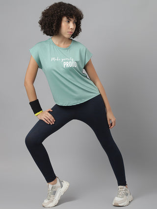 MKH Women Sea Green SwiftDynamic Sports Workout T-Shirt