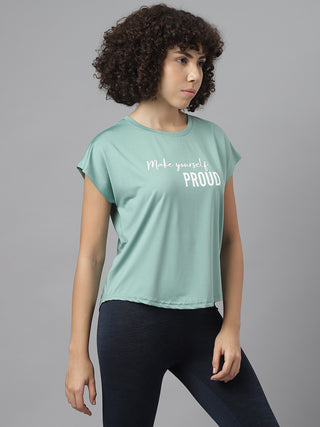 MKH Women Sea Green SwiftDynamic Sports Workout T-Shirt