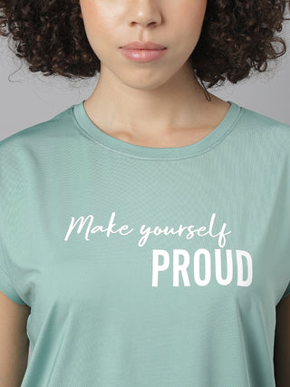 MKH Women Sea Green SwiftDynamic Sports Workout T-Shirt