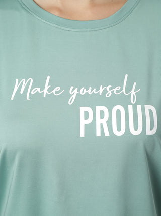 MKH Women Sea Green SwiftDynamic Sports Workout T-Shirt