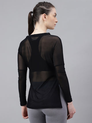 MKH Mesh Panel Long Sleeve Workout Top
