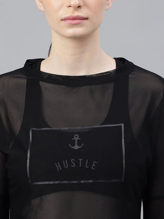 MKH Mesh Panel Long Sleeve Workout Top