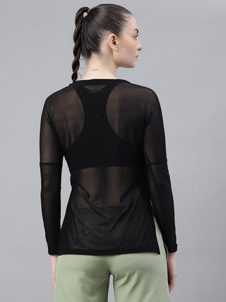 MKH Trendy Mesh Workout Tee – Black