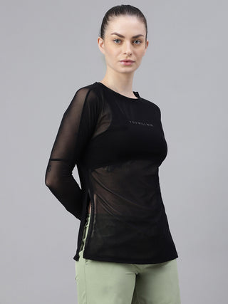 MKH Trendy Mesh Workout Tee – Black