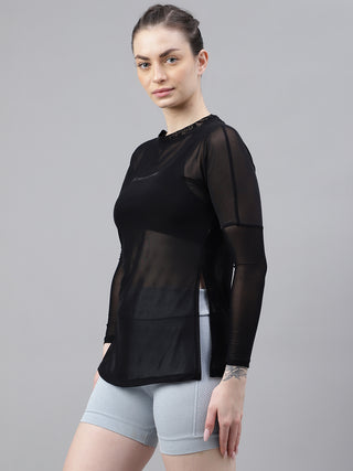 MKH Stylish Mesh Long Sleeve Activewear Top