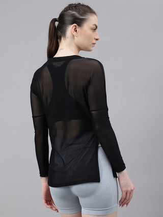 MKH Stylish Mesh Long Sleeve Activewear Top