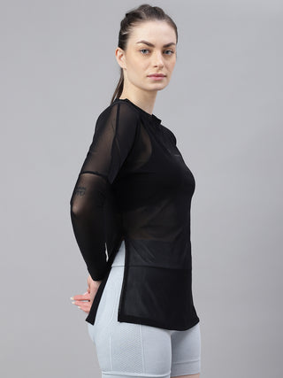 MKH Stylish Mesh Long Sleeve Activewear Top