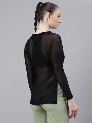 MKH Mesh Transparent Workout Top – Black