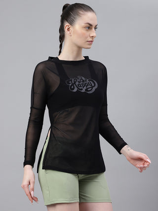 MKH Mesh Transparent Workout Top – Black