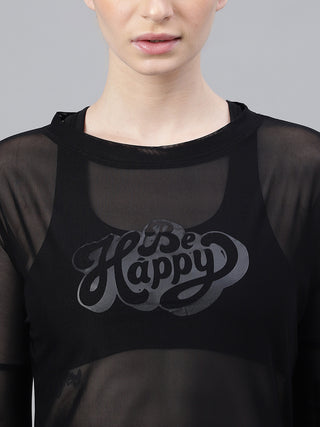 MKH Mesh Transparent Workout Top – Black