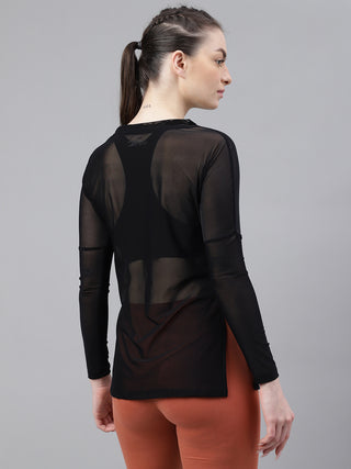 MKH Mesh Layered Long Sleeve Fitness Top