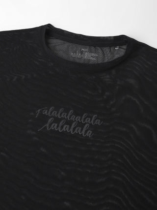 MKH Black Relaxed Fit Mesh T-Shirt Women Breathable Activewear