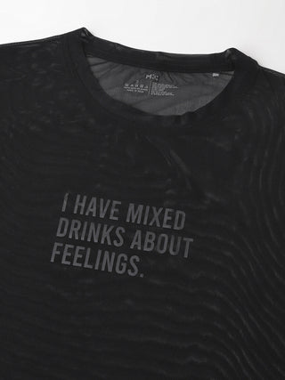 MKH Black Relaxed Fit Mesh Women Lightweight Sport T-Shirt