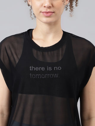 MKH Sheer Mesh T Shirt Womens Short Sleeves Activewear