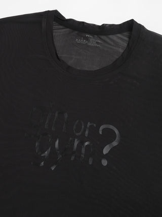 MKH Black Mesh Short Boxy Fit T Shirt Womens Fashion