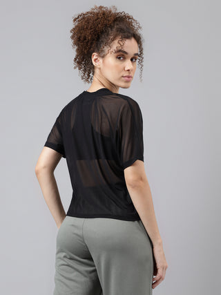 MKH Quick Dry Mesh Crop T Shirt Womens Active Top