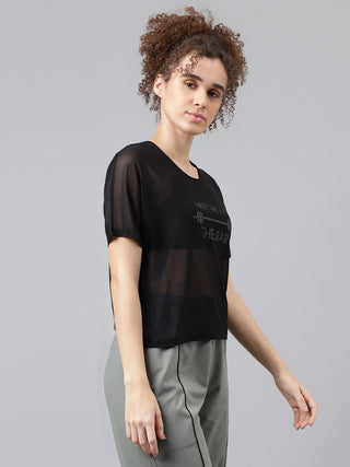 MKH Quick Dry Mesh Crop T Shirt Womens Active Top