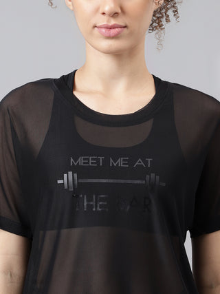 MKH Quick Dry Mesh Crop T Shirt Womens Active Top