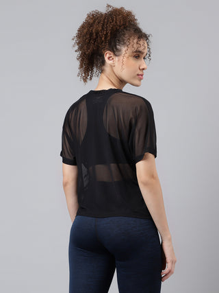 MKH Sheer Mesh Short Length T Shirt Womens Activewear
