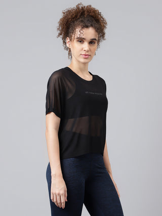 MKH Sheer Mesh Short Length T Shirt Womens Activewear