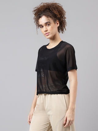 MKH Womens Mesh Crop T Shirt For Gym And Training
