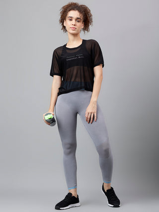 MKH Mesh Crop Fit T Shirt Womens Stylish Athleisure